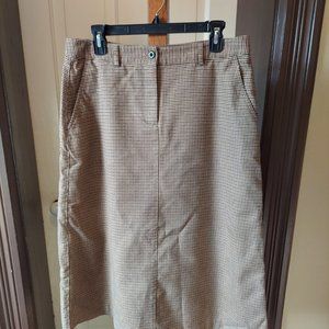 LL Bean houndstooth midi skirt